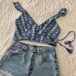 LF blue crop top